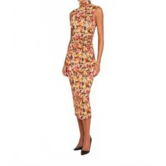 NWT Womens Amanda Uprichard Damira (Item-300) Multicolor Floral Midi Dress L - Picture 3 of 16